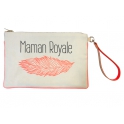 “Maman Royale” feather leafs pouch bag