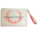 “Maman Royale” Laurel leafs pouch bag