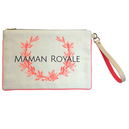 “Maman Royale” Laurel leafs pouch bag