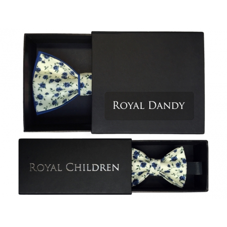Adult and child white and blue "Liberty" pattern bow tie