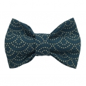 Child dark-green with beige dotted bow tie, cotton