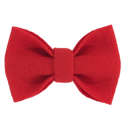 Child red bow tie, wool crepe