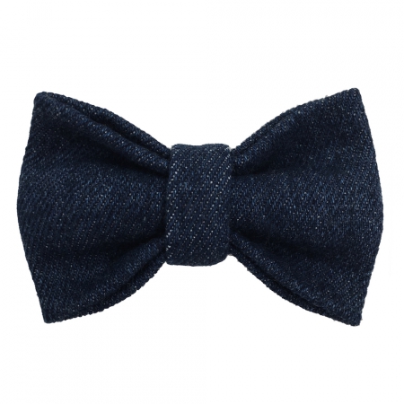 Child raw denim bow tie, cotton