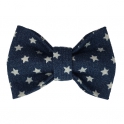 Child denim withe white stars bow tie, cotton